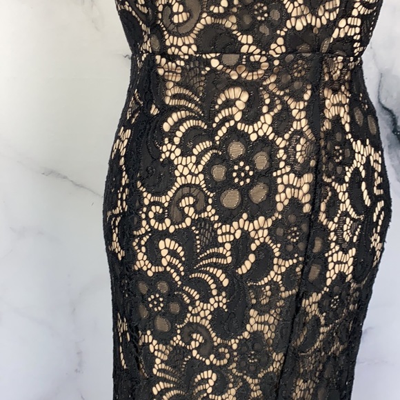 ๐ Sweet Storm black lace overlay evening dress Large - Picture 4 of 10